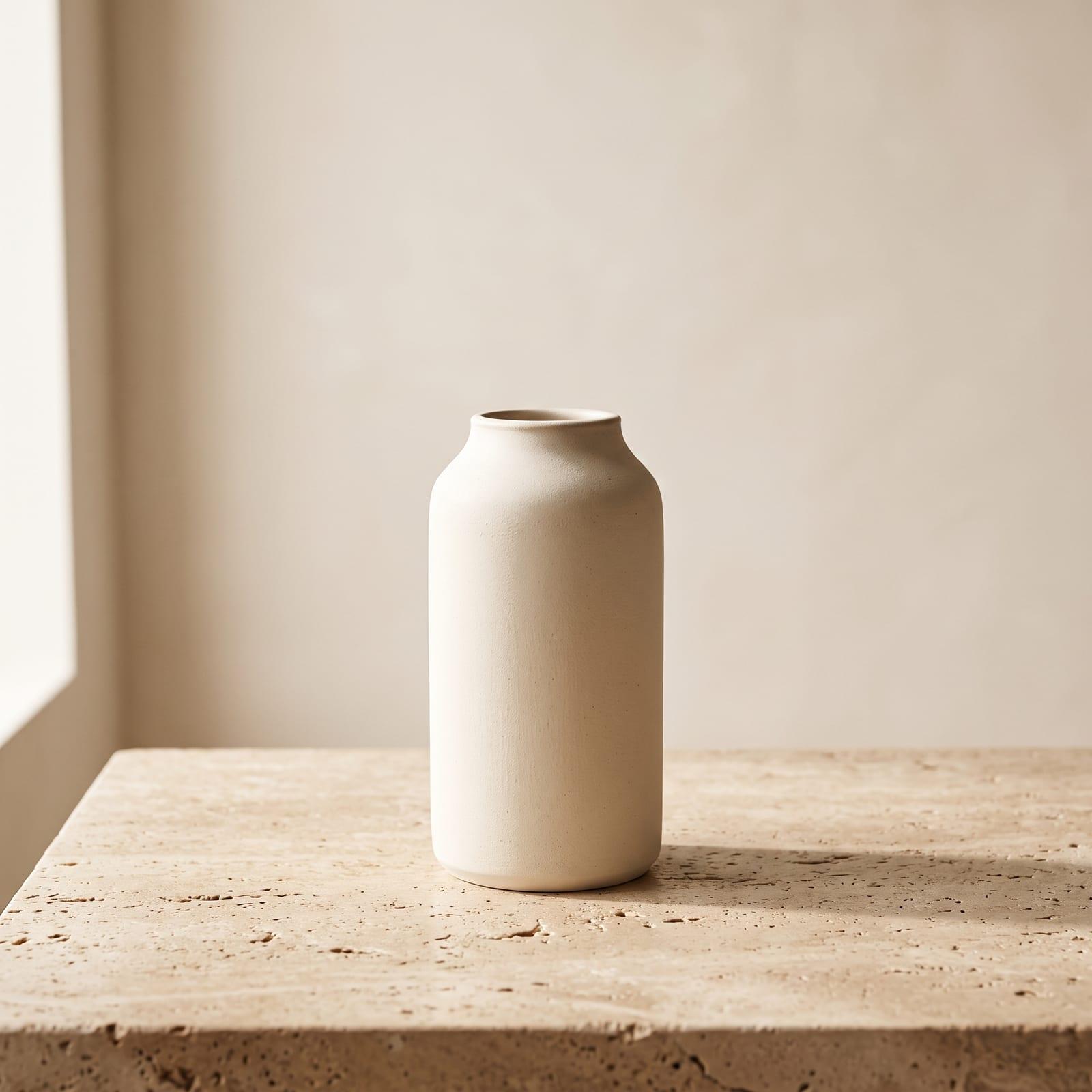 Matte cremefarbene Keramikvase