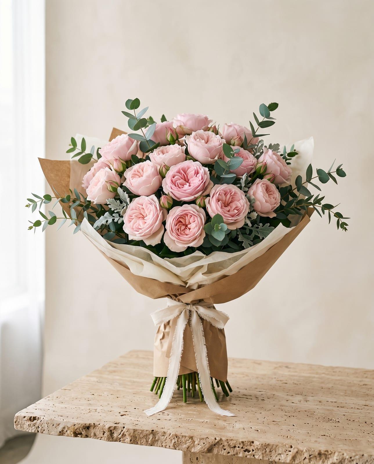Rose Garden – Strauß aus rosa Gartenrosen